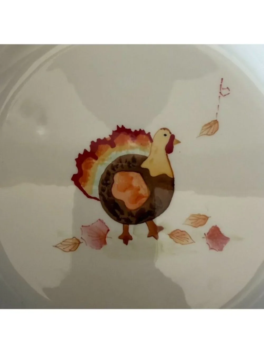 Pottery Barn Kids Thanksgiving Turkey  Plates 4 Dinner, 4 salad 10